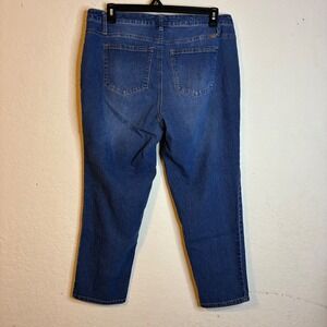 1822 Butter Denim 14W Jeans Women High Rise Straight Leg Med Wash Blue Stretch